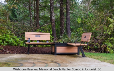 Wishbone Bayview Memorial Bench Planter Combo in Ucluelet  BC-1